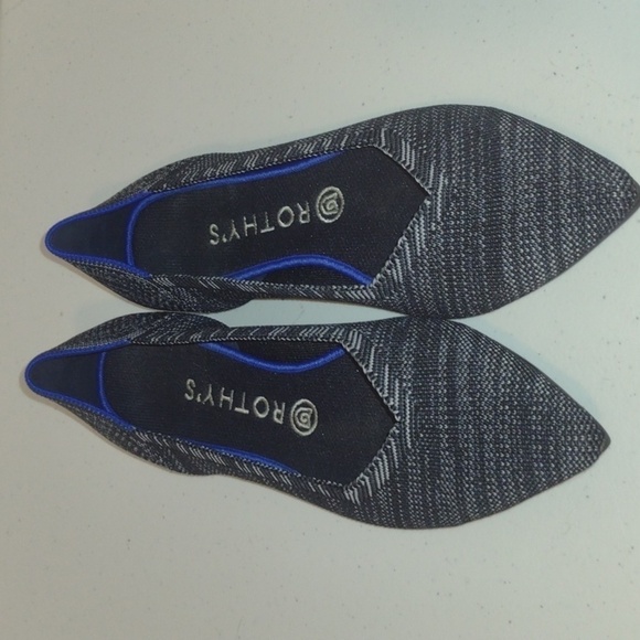 Rothy's The Point Gray Marled Comfort Textile Ballet Women’s Size 9.5 - Picture 1 of 12